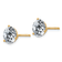 14K Yellow Gold 3ct. 7.5mm Round J-K Color Moissanite Earrings