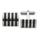 Stainless Steel Polished with Black Enamel Stripes Cuff Links