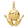 14k Yellow Gold Diamond-Cut Bowling Theme Charm
