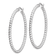 Rhodium Over Sterling Silver Beaded 3x35mm Hoop Earrings