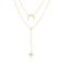 Sterling Statements 14K Yellow Gold Over Sterling Silver CZ Celestial
Double Layer Necklace
