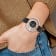 Ladies Charles Hubert Chrome-finish Black Dial Modern Circle Watch