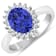 1.28ctw Violet Tanzanite and Diamond 14K White Gold Halo Ring