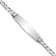 Rhodium Over 14k White Gold Soft Diamond Shape Cuban Link ID Bracelet