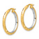 14k Yellow Gold and Rhodium Over 14k Yellow Gold Polished and
Diamond-Cut 1 1/16" Hoop Earrings