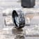 WINDSOR Beveled Black Tungsten Carbide Wedding Band with Brushed Finish
and Alternating Grooves 8mm