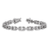 Rhodium Over Sterling Silver Polished Fancy Cubic Zirconia Link Bracelet