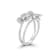 Rachel Zoe CZ Double Flower Stacked Ring in Rhodium Over Sterling Silver