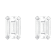 6x4mm Emerald Cut White Topaz Rhodium Over 10k White Gold Stud Earrings