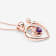 Purple Amethyst Mom and Child Interlink Heart 18K Rose Gold Over
Sterling Silver Pendant With Chain