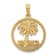 14k Yellow Gold Textured Jamaica With Palm Tree Inside Circle Charm