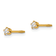 14K Yellow Gold Polished Reversible Cubic Zirconia and 3mm Ball Earrings