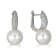 18KW Earrings 0.48 ctw  Diamond 9.5-10mm Cultured Pearl