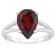 12x8mm Pear Shape Garnet Rhodium Over Sterling Silver Ring
