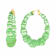 14K Yellow Gold Over Sterling Silver Bamboo Acrylic Hoops in Simply Green