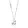 Geometric Heart Pendant Necklace In Rhodium Over Brass