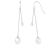 9-10mm White Cultured Freshwater Pearl and Cubic Zirconia Rhodium Over
Sterling Silver Earrings
