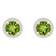 6mm Round Peridot And Created White Sapphire 10k Yellow Gold Halo Stud Earrings