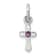 Rhodium Over Sterling Silver Child's June Preciosca Crystal Cross Pendant
