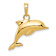 14k Yellow Gold 3D Polished Dolphin Pendant