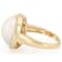 Round Mabe Pearl Solitaire Ring In 18K Gold Over Sterling Silver