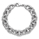 Rhodium Over Sterling Silver Polished and Twisted Oval Link Bracelet