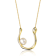 Pear Shape Freshwater Pearl U Necklace In 14K Gold Over Sterling Silver