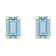 6x4mm Emerald Cut Aquamarine 10k Yellow Gold Stud Earrings