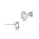 CZ Halo Stud Earrings In Sterling Silver