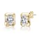 Wavy Square CZ Stud Earrings In 14K Gold Over Sterling Silver