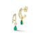 Rachel Zoe Green Pear CZ Dangle Double Hoop Earrings in 14K Gold Over
Sterling Silver