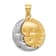 14k Two-tone Gold Diamond-Cut Brushed Sun and Moon Charm