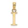 14k Yellow Gold Polished Block Letter I Initial Pendant