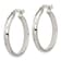 Sterling Silver Diamond-cut 4mm Bangle and 3mm Hoop Earring Set