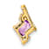 10k Yellow Gold 0.52 ctw Cushion Amethyst and Diamond Chain Slide Pendant