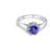 6mm Round Tanzanite and White CZ Rhodium Over Sterling Silver Ring, 0.94ctw