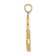 14K Yellow Gold 3D Padlock with Key Hole Charm
