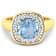 1.96ctw Blue Aquamarine and Diamond 14K Yellow Gold Halo Ring