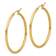 14k Yellow Gold 1 5/8" Polished Satin and Diamond-Cut Hoop Earrings