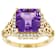 Amethyst Square Octagonal And White Zircon Ring In 18K Gold Over
Sterling Silver 3.96ctw