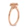 14K Rose Gold Morganite Diamond Halo Engagement Ring