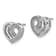 Rhodium Over 14k White Gold Diamond Heart Stud Earrings