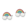 Rhodium Over Sterling Silver Enamel Rainbow Children's Post Earrings