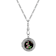 White Base Metal Black Decal Pink Flowers Locket Necklace 28"
