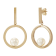 7-7.5mm Button White Freshwater Pearl 14K Yellow Gold Dangle Earrings
