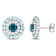 4.33ctw London Blue, Sky Blue and White Topaz Stud Earrings in Sterling Silver