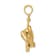 14k Yellow Gold 3D Polished and Textured Glove/Bat/Baseball Pendant