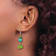 Sterling Silver Jadeite, Green Coral, Blue Dyed Howlite Dangle Earrings