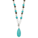 Sterling Silver Jadeite, Howlite, Reconstructed Magnesite, Quartz Necklace