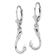 Rhodium Over Sterling Silver Polished 3D Fish Hook Leverback Earrings